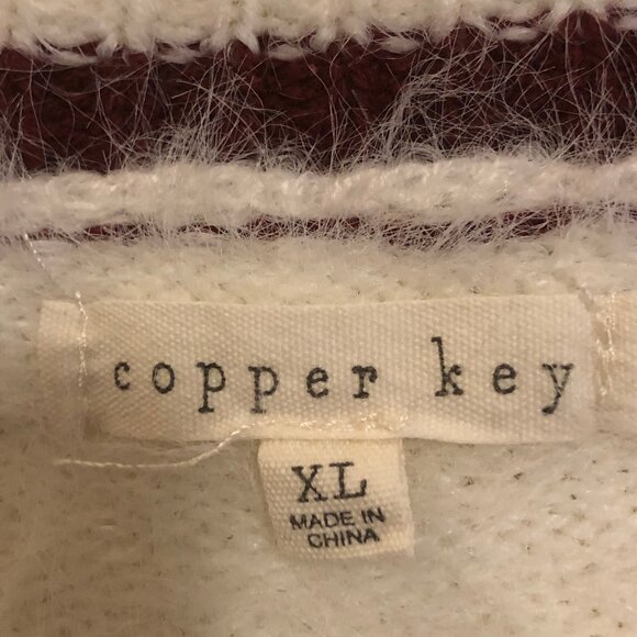 Copper Key Fuzzy Knit Sweater – Cozy Y2K Retro Revival (Women’s XL) - Picture 9 of 13